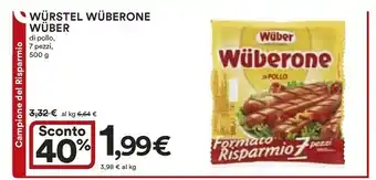 Ipercoop Wuber Wurstel One Di Pollo 7 Pezzi 500 G offerta
