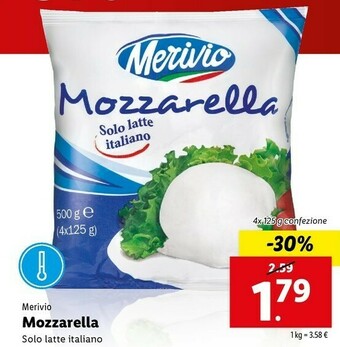 Lidl Merivio Mozzarella offerta