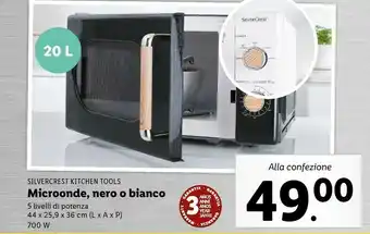 Lidl Silvercrest Microonde Nero O Bianco offerta