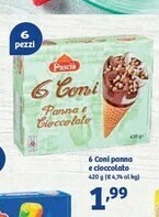 In'S Mercato Pascià 6 Coni Panna E Cioccolato 420 G(ml) offerta