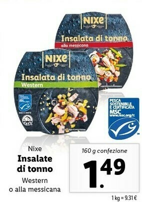 Lidl Nixe Insalata Di Tonno Alla Messicana 160 G(ml) offerta