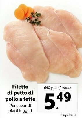 Lidl Filetto Di Petto Di Pollo A Fette offerta
