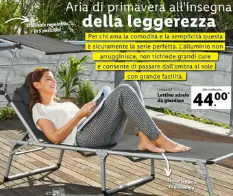 Lidl Sole Florabest Lettino Sdraio da Giardino offerta