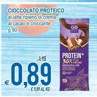 MD Discount Go For Fit - Cioccolato Al Latte Proteine + Ripieno Di Crema Al Cacao E Croccante offerta