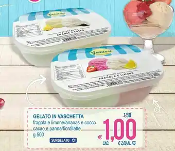 MD Discount Gelatosi Gelato In Vaschetta Fragola E Limone/ Ananas E Cocco Cacao E Panna/ Fiordilatte offerta