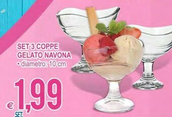MD Discount Set 3 Coppe Gelato Navona offerta