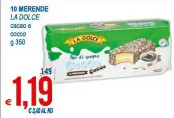 MD Discount La Dolce 10 Merende Cacao E Cocco offerta
