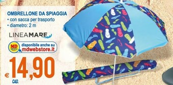 MD Discount Ombrellone Da Spiaggia Con Sacca Per Trasporto offerta