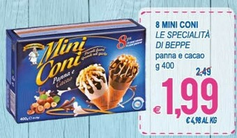 MD Discount Le Specialità Di Beppe 8 Mini Coni Panna E Cacao offerta
