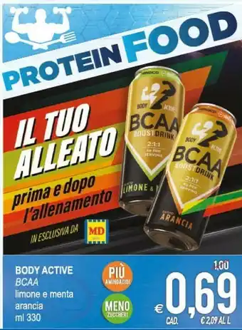 MD Discount Bcaa Body Active Limone E Menta Arancia offerta
