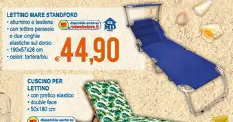 MD Discount Lettino Mare Standford Alluminio E Texilene offerta