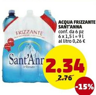 PENNY Sant'anna Acqua Frizzante Sant'Anna offerta