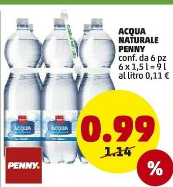 PENNY Acqua Naturale offerta