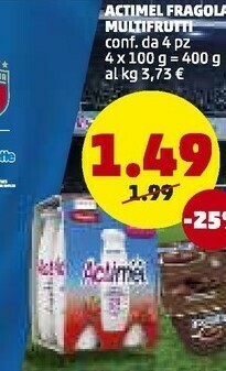 PENNY Actimel Fragola Multifrutti offerta