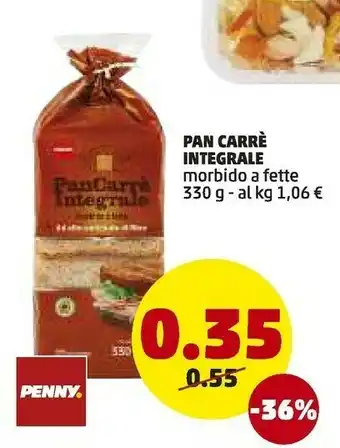 PENNY Penny Pan Carrè Integrale Morbido A Fette offerta