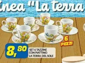 Risparmio Casa Set 6 Tazzine Con Piattino La Terra Delsole offerta