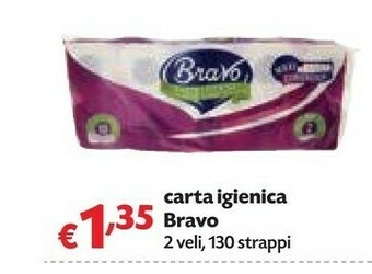 Pam Bravo Carta Igienica 2 Veli, 130 Strappi offerta