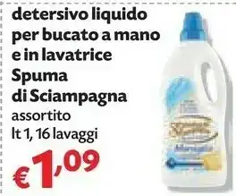Pam Spuma di Sciampagna Detersivo Liquido Per Bucato A Mano E In Lavatrice offerta