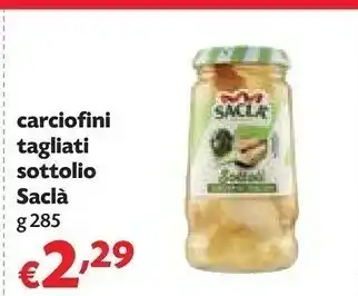 Pam Saclà Sottolì Carciofini Tagliati 285 G(ml) offerta