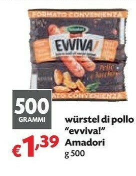 Pam Amadori Wurstek Di Pollo Evviva offerta
