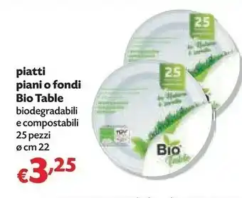 Pam Bio Table Piatti Piani O Fondi Biodegradabili E Compostabili 25 Pezzi offerta