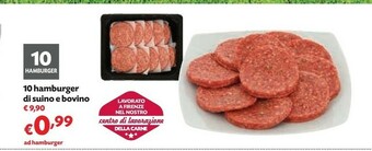 Pam 10 Hamburger Di Suino E Bovino offerta