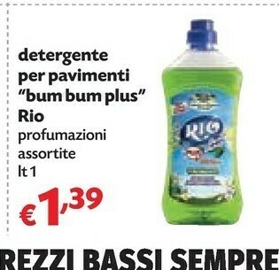 Pam Rio Detergente Per Pavimenti Bum Bum Plus offerta