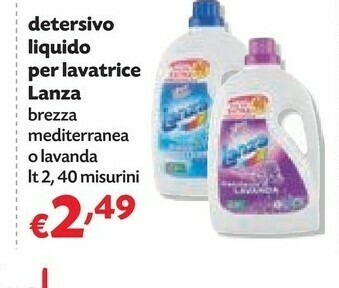 Pam Lanza Detersivo Liquido Per Lavatrice Brezza Mediterranea O Lavanda offerta