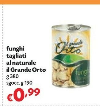 Pam Il grande orto Funghi Tagliati Al Naturale offerta