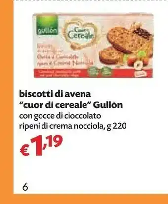 Pam Gullon Gullòn - Cuor Di Cereale Biscotti Integrali Ai Cereali, Ripieni Di Crema Gusto Yogurt 220 G(ml) offerta