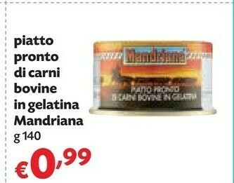 Pam Mandriana Piatto Pronto Di Carni Bovine In Gelatina 140 G(ml) offerta