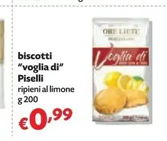 Pam Piselli Biscotti Voglia Di Ripieni Al Limone offerta