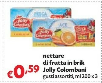 Pam Jolly Colombani Nettare Di Frutta In Brik offerta