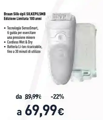 Unieuro Braun Silk-épil Silkepilsmb Edizione Limitata 100 Anni offerta