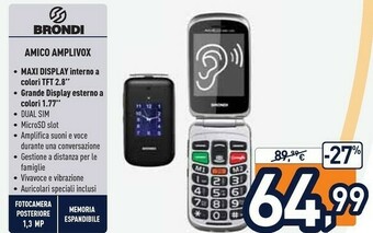 Unieuro Brondi Amico Amplivox offerta