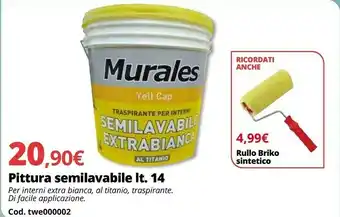 Brico Io Murales Pittura Semilavabile Lt.14 offerta