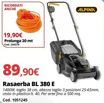 Brico Io Alpina Rasaerba BL 380 E offerta