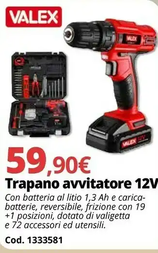 Brico Io Valex Trapano Avvitatore 12V offerta