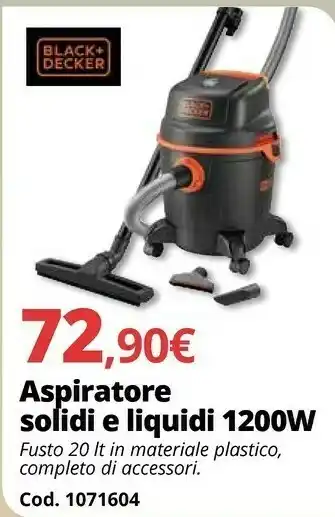 Brico Io Black + Decker Aspiratore Solidi E Liquidi 1200W offerta