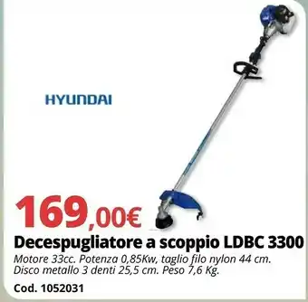 Brico Io Hyundai Decespugliatore A Scoppio LDBC 3300 offerta