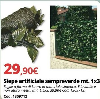 Siepe Artificiale Sempreverde Mt. 1x3