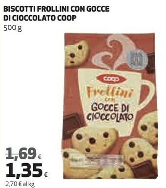 Coop Biscotti Frollini Con Gocce Di Cioccolato offerta