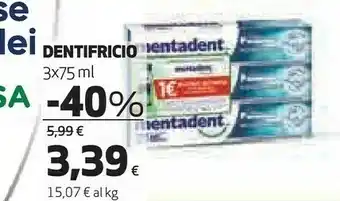 Coop Mentadent Dentifricio 3x75ml offerta