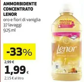 Coop Lenor Ammorbidente Concetrato Oro E Fiori Di Vaniglia 37 Lavaggi 925 Ml offerta