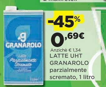 Coop Granarolo Latte UHT Parzialmente Scremato A Lunga Conservazione 1000 G(ml) offerta