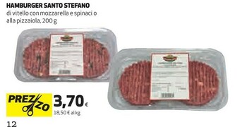 Coop Santo stefano Hamburger Alla Pizzaiola offerta