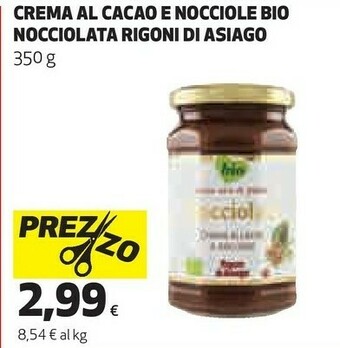 Coop Rigoni Di Asiago Rigoni di Asiago - Nocciolata Crema di Cacao e Nocciole Bio 350 g(ml) offerta