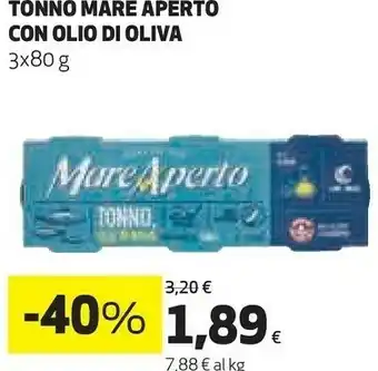 Coop Mare aperto Tonno All'Olio D'Oliva 240 G(ml) offerta