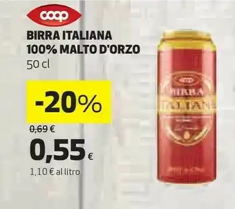 Coop Coop Birra Italiana 100% Malto Orzo offerta