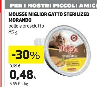 Coop Morando Mousse Miglior Gatto Sterilized Pollo E Prosciutto offerta